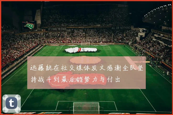 远藤航在社交媒体发文感谢全队坚持战斗到最后的努力与付出
